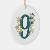 Enneagram Art 9 Blumenweihnachtsverzierung Keramik Ornament (Rechts)