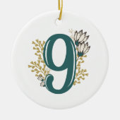 Enneagram Art 9 Blumenweihnachtsverzierung Keramik Ornament (Vorne)