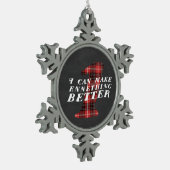 Enneagram lustige 1 Schneeflocke-Verzierung Schneeflocken Zinn-Ornament (Links)