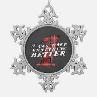 Enneagram lustige 1 Schneeflocke-Verzierung Schneeflocken Zinn-Ornament