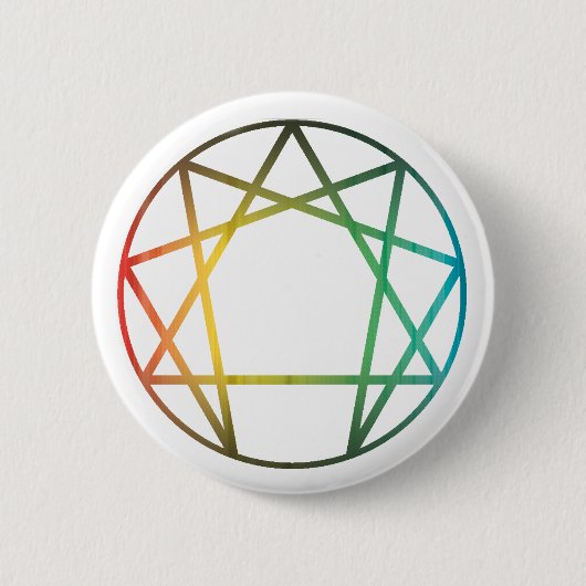 Enneagram Regenbogen Button (Vorderseite)