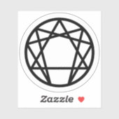 Enneagram (schwarz auf weiß) aufkleber (Blatt)