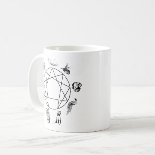 Enneagram Tier-Tasse Kaffeetasse (Vorderseite Links)
