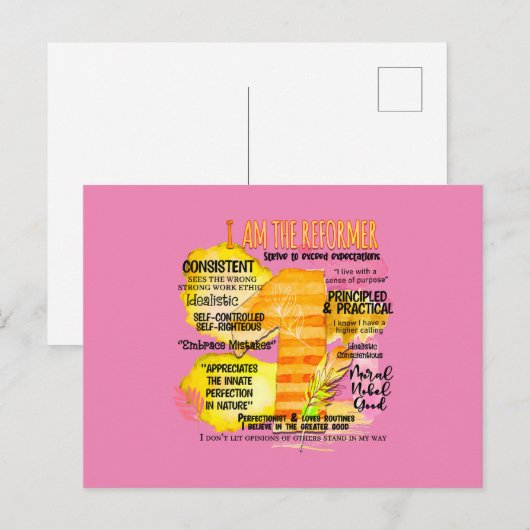 Enneagramm Typ 1 - Ich bin der Reformer Postkarte (Vorne/Hinten)