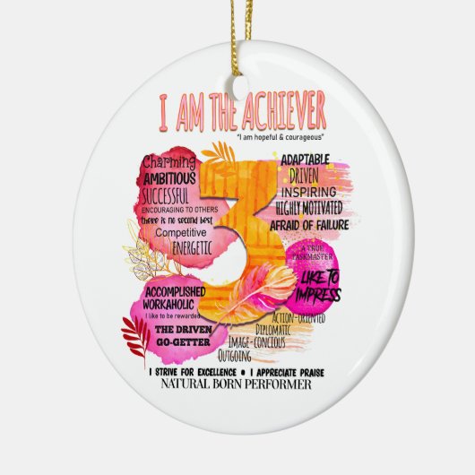 Enneagramm Typ 3 - Ich bin der Achiever Keramik Ornament (Links)