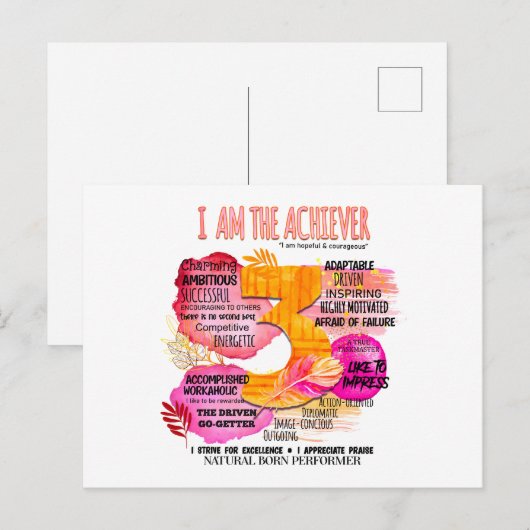 Enneagramm Typ 3 - Ich bin der Achiever Postkarte (Vorne/Hinten)