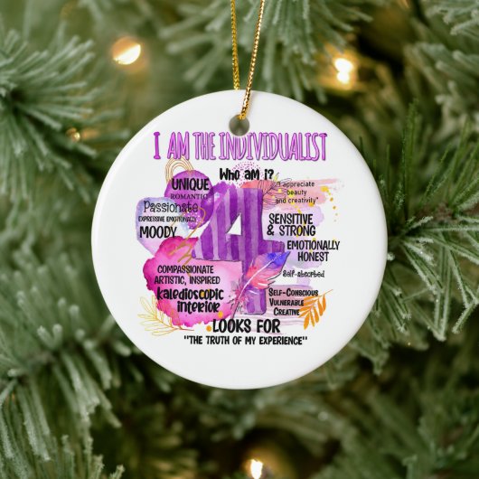 Enneagramm Typ 4 - Ich bin der Individualist Keramik Ornament (Baum)