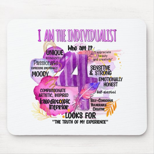 Enneagramm Typ 4 - Ich bin der Individualist Mousepad (Vorne)