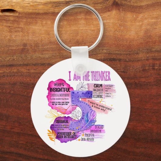 Enneagramm Typ 5 - Ich bin der Denker Schlüsselanhänger (Rückseite)