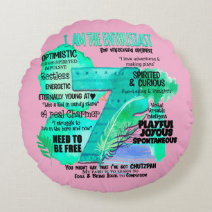 Enneagramm Typ 7 - Ich bin der Enthusiast Rundes Kissen