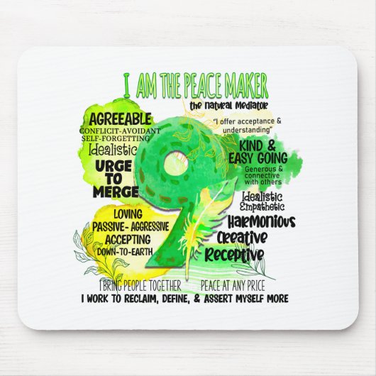 Enneagramm Typ 9 - Ich bin der Friedensstifter Mousepad (Vorne)
