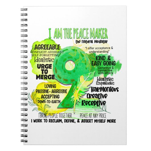 Enneagramm Typ 9 - Ich bin der Friedensstifter Notizblock (Vorderseite)
