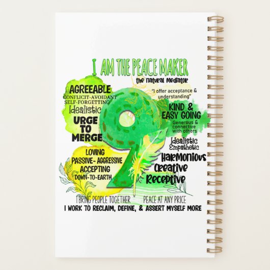 Enneagramm Typ 9 - Ich bin der Friedensstifter Planer (Rückseite)