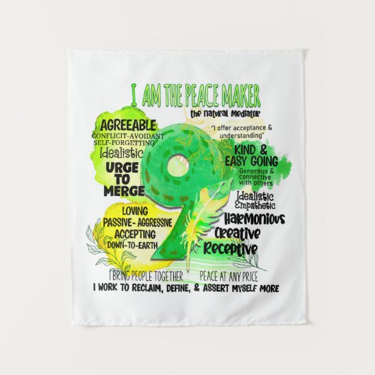 Enneagramm Typ 9 - Ich bin der Friedensstifter Wandteppich (Vorderseite)