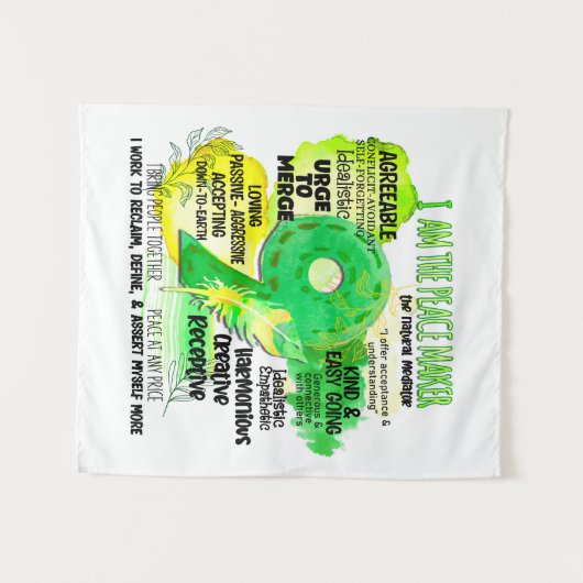 Enneagramm Typ 9 - Ich bin der Friedensstifter Wandteppich (Vorderseite (Horizontal))