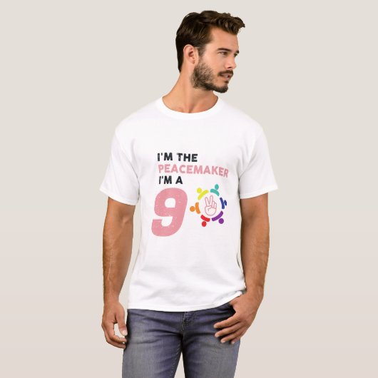 Enneagramm Typ 9 Persönlichkeit Funny Der Friedens T-Shirt (Vorne ganz)