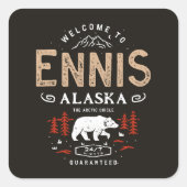 Ennis Alaska Night Quadratischer Aufkleber (Vorderseite)
