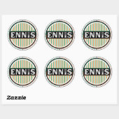 Ennis City Pride Emblem – Irish Identity Runder Aufkleber (Blatt)