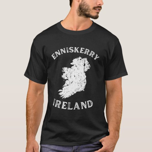 Enniskerry Wicklow Ireland Map Gaelic Hurling T-Shirt (Vorderseite)