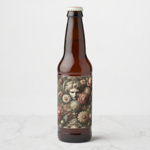 Ennui-Eleganz – Gotisches Barock-Blumenmuster Bierflaschenetikett