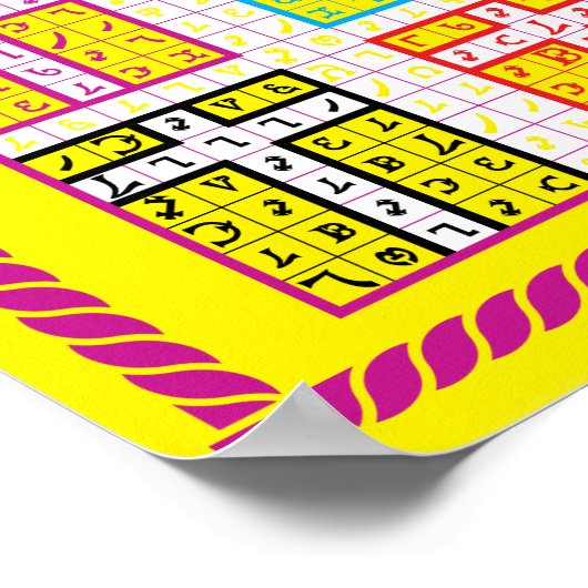 Enochian Air Elemental Tablet on Leinwand Poster (Ecke)