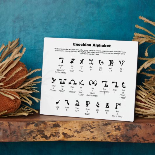 Enochian Alphabet Chart Fotoplatte (Seite)