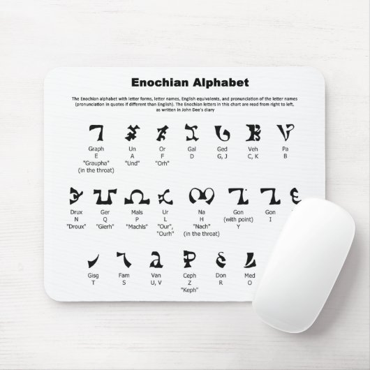 Enochian Alphabet-Diagramm Mousepad (Mit Mouse)