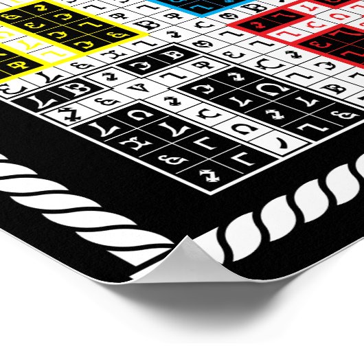 Enochian Earth Elemental Tablet on Leinwand Poster (Ecke)