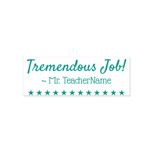 "Enorme Arbeit!" + Lehrerin Name Gummi Briefmarke Permastempel (Design)