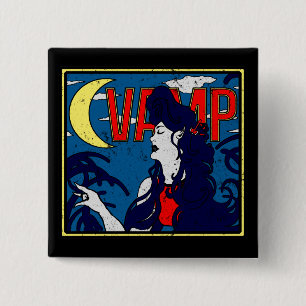Enorme Art Nouveau Vampire Rock Gitarre Königin Button