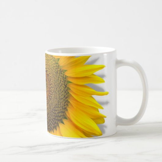 Enorme Sonnenblume, Herz innerhalb /Mug-Größe 11oz Kaffeetasse (Rechts)