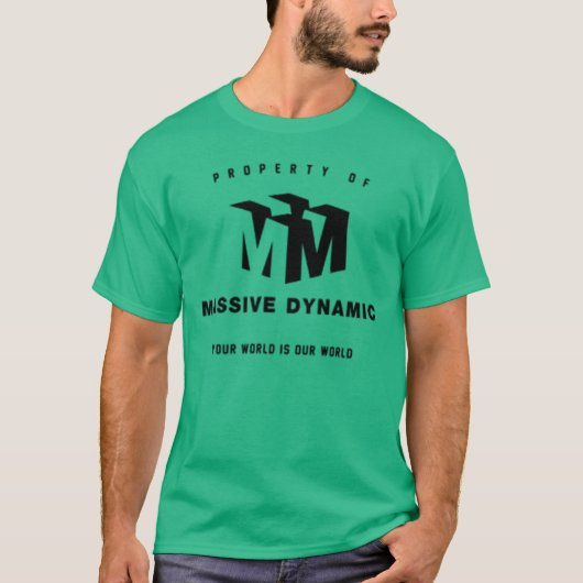 Enormer dynamischer grüner T - Shirt (Vorderseite)