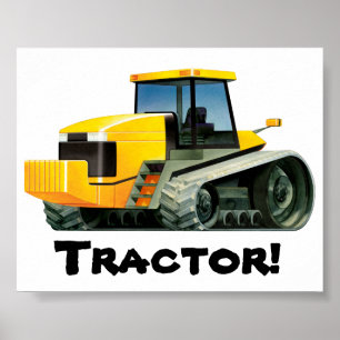 Enormer gelber Traktor Poster