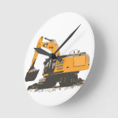 Enormer Schmutz-Bagger Runde Wanduhr (Winkel)