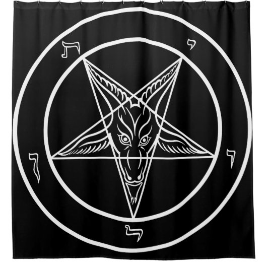 Enormes 6' x6 Baphomet Fahne Duschvorhang (Vorderseite)