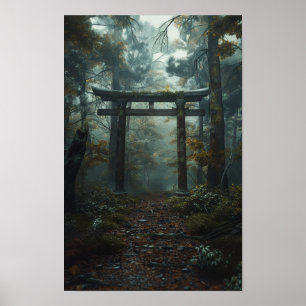Enormes ancient Torii Gate Stehendes Tallposter Poster