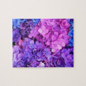 Enormes Bündel lila und blaue Hydrangeas Puzzle (Horizontal)