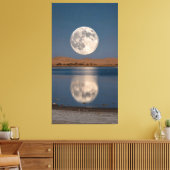 enormous moon was reflected in the lake leinwanddruck (Insitu (Wohnzimmer))
