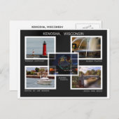 ENOSHA. WISCONSIN POSTKARTE (Vorne/Hinten)