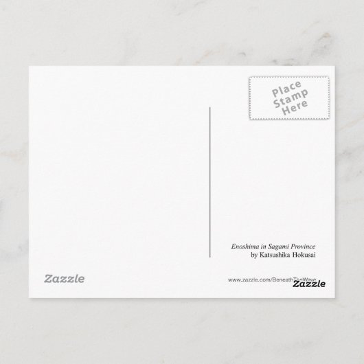 Enoshima in der Provinz Sagami (von Hokusai) Postkarte (Rückseite)