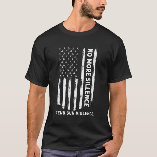 Enough End Gun Gewalt American Flag T-Shirt (Vorderseite)