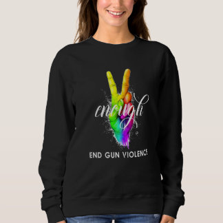 Enough End Gun Gewalt Tragen Orange Hand Peace Sig Sweatshirt