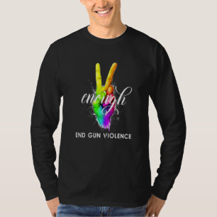 Enough End Gun Gewalt Tragen Orange Hand Peace Sig T-Shirt