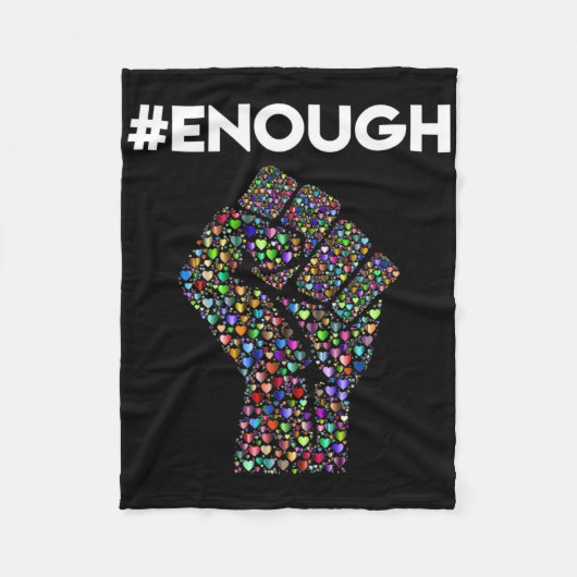 Enough Resist Fist Peace Liebe Anti Gun Gewalt Fleecedecke (Vorderseite)