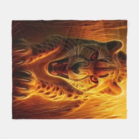 Enraged Cheetah Fleecedecke (Vorderseite (Horizontal))