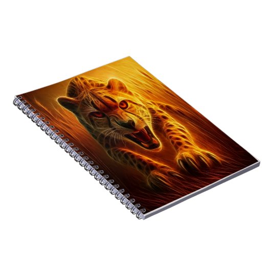 Enraged Cheetah Notebook Notizblock (Rechte Seite)