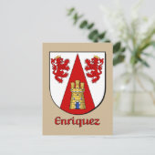 Enriquez Familie Heraldic Shield Postkarte (Stehend Vorderseite)
