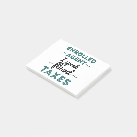 Enrolled Agent I Speak Fluent Taxes Post-it Klebezettel (angewinkelt)