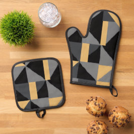 Ensemble de Manique et Gant Géométrique Ofenhandschuh & Topflappen-Set