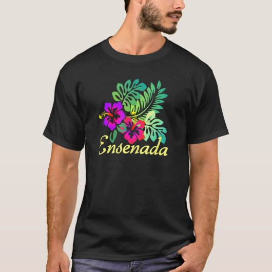 Ensenada Beach Tropical Blume Surf Vacay T-Shirt (Vorderseite)